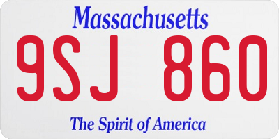 MA license plate 9SJ860