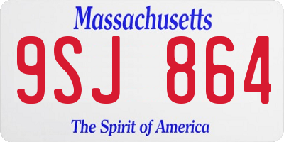 MA license plate 9SJ864