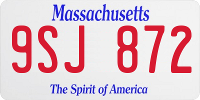 MA license plate 9SJ872