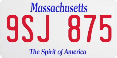 MA license plate 9SJ875