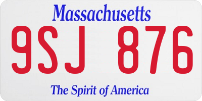 MA license plate 9SJ876