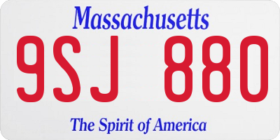 MA license plate 9SJ880