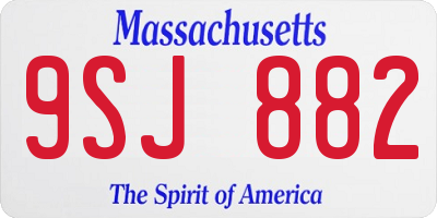 MA license plate 9SJ882