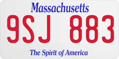 MA license plate 9SJ883