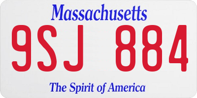 MA license plate 9SJ884