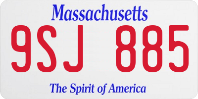 MA license plate 9SJ885