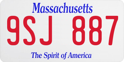 MA license plate 9SJ887