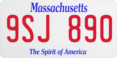 MA license plate 9SJ890