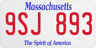 MA license plate 9SJ893