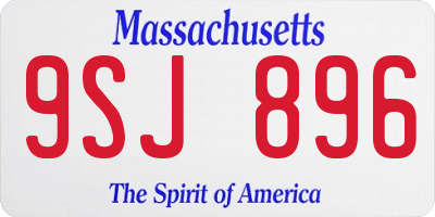 MA license plate 9SJ896
