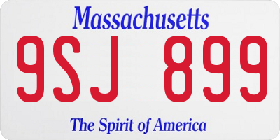 MA license plate 9SJ899