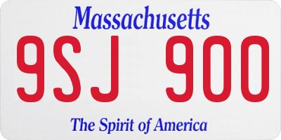 MA license plate 9SJ900