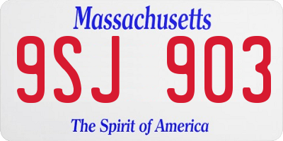 MA license plate 9SJ903