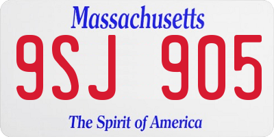 MA license plate 9SJ905