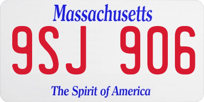 MA license plate 9SJ906