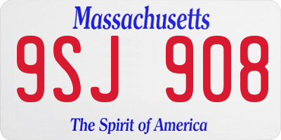 MA license plate 9SJ908