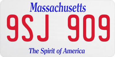 MA license plate 9SJ909