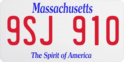 MA license plate 9SJ910