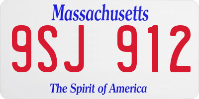 MA license plate 9SJ912