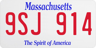 MA license plate 9SJ914
