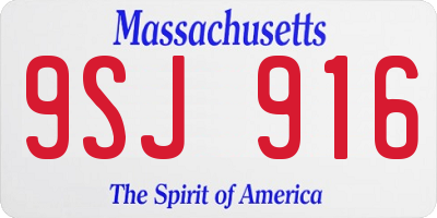 MA license plate 9SJ916