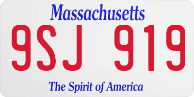 MA license plate 9SJ919