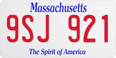 MA license plate 9SJ921
