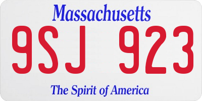 MA license plate 9SJ923