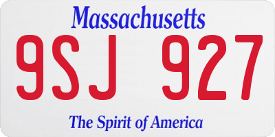 MA license plate 9SJ927