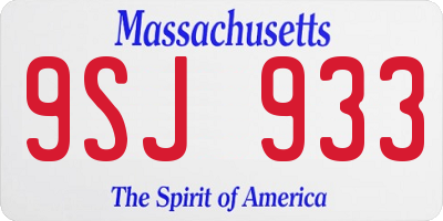 MA license plate 9SJ933