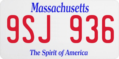 MA license plate 9SJ936