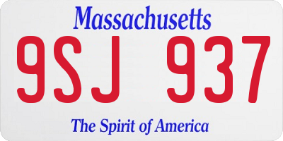 MA license plate 9SJ937