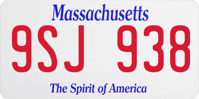 MA license plate 9SJ938