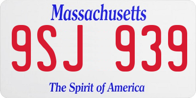 MA license plate 9SJ939