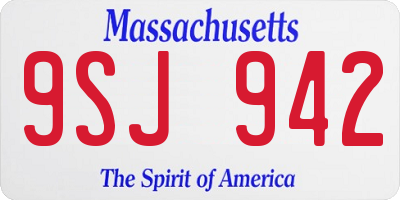 MA license plate 9SJ942