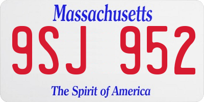 MA license plate 9SJ952