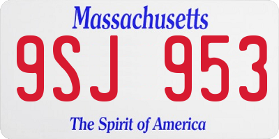 MA license plate 9SJ953