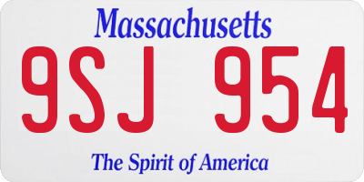 MA license plate 9SJ954