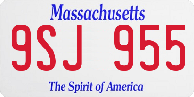 MA license plate 9SJ955