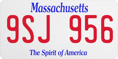 MA license plate 9SJ956
