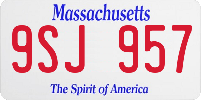 MA license plate 9SJ957