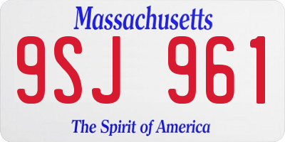 MA license plate 9SJ961