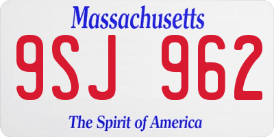 MA license plate 9SJ962