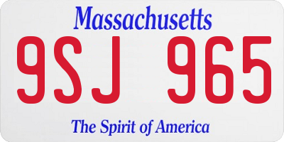MA license plate 9SJ965