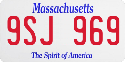 MA license plate 9SJ969