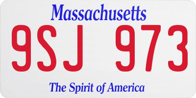 MA license plate 9SJ973