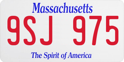 MA license plate 9SJ975