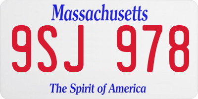 MA license plate 9SJ978