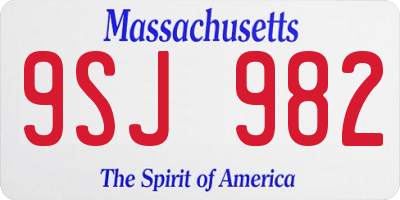 MA license plate 9SJ982