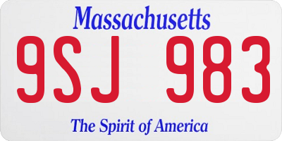 MA license plate 9SJ983